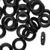 25 Black Horn Frame 12mm  Hand Cut Side Drilled Ring Beads with 1mm Hole `