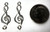 2 Sterling Silver 17x8mm Treble Clef Music Note with Loops Earring Connecters *