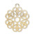 Charm, 50 Gold Plated Brass 15x15mm Filigree Flower Charms with Loop