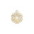 Charm, 50 Gold Plated Brass 15x15mm Filigree Flower Charms with Loop