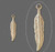 Drop, Charm, 100 Gold Plated Brass 18x4mm Single Sided Feather Charms