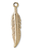 Drop, Charm, 100 Gold Plated Brass 18x4mm Single Sided Feather Charms