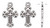 Charm, Cross, 50 Antiqued Silver Pewter Single Sided 16x12mm Cross Charms with Loop