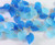 Drop Charm, 54 Light Blue & Aqua Pressed Glass Leaf Charm Mix  *