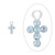 Charm, Cross, 2 Sterling Silver Small  Cross Charms Made with Swarovski Aqua Blue Crystals   *