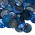 Drop, 100 Dark Blue Mussel Shell 15mm (0.59") Round Coin Charms 1mm Hole