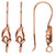 5 Pair Antiqued Copper Plated 28mm FishHook Earwire Earring Leaf With Loop