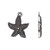 Drop, Charm, 20 Antiqued Silver Plated Pewter 20x19mm Star Fish Charms