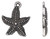 Drop, Charm, 20 Antiqued Silver Plated Pewter 20x19mm Star Fish Charms