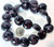 1 Std(19-21) Dark Purple White Swirls Lampwork Glass 18-21mm Round Coin Beads *