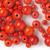 50 Grams(140) Opaque Orange Glass 4-9mm Round Bead Mix *