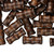 Bead, 500 Dark Brown Chinese Leaf Box Wood 16x7mm Bamboo Tube Beads with 2.5-3mm Hole