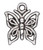 Charm, 50 Antiqued Silver Plated Pewter 12x12mm BUTTERFLY Charms