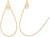 1 Pair Gold Plated Brass 20 Gauge 40x22mm Smooth Teardrop Earring Beading Hoops