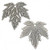 12 Antiqued Silver Plated Pewter 27x26x1mm Maple Leaf Charms