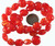 1 Strand(35-37) Lampwork Glass Orange Red Swirl 11-12mm Coin Beads with 1.8mm Hole *