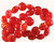 1 Strand(35-37) Lampwork Glass Orange Red Swirl 11-12mm Coin Beads with 1.8mm Hole *