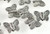 50 Antiqued Silver Plated Pewter 10x8mm Double Sided Butterfly Beads with  0.9mm Hole