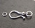 6 Sets Antiqued Silver Plated Pewter Shepherd's Hook & Ring Clasps  *