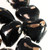 1 Strand Lampwork Glass Clear Encased Black & Copper 25-26mm Heart Beads  *