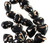 1 Strand Lampwork Glass Clear Encased Black & Copper 25-26mm Heart Beads  *