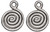 50 Antiqued Silver Plated Pewter Double Sided 13mm Spiral Round Charms