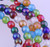 Bead, Rainbow Finish Glass 6mm Round Bead Mix with 0.8mm Hole 36" Strand(144) *