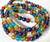 Bead, Rainbow Finish Glass 6mm Round Bead Mix with 0.8mm Hole 36" Strand(144) *