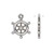 Charm, Ship's Wheel, 20 Antiqued Silver Plated Pewter Double Sided 17x15mm Charms