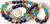 Bead, 1 Strand(50) Rainbow Finish Glass 8mm Round Bead Mix with 0.8mm Hole *