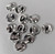 12 Silver Plated Double Sided Hammered 8mm Round Disc Coin 2 Hole Connectors *