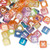 100 Rainbow Acrylic 6x6mm Alphabet Cube Beads with 3.5mm Hole