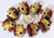 Bead, Fish, 8 Lampworked Glass Yellow Orange Red Tan 15mm Tropical Fish Beads *