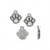4 Antiqued Silver Plated Pewter 10mm Dog PAW Print Charms