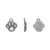 4 Antiqued Silver Plated Pewter 10mm Dog PAW Print Charms
