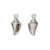 4 Antiqued Silver Pewter 3D 15x8mm Cone Sea Shells Charms