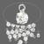 144 Rhodium Plated Brass Swarovski 4-4.1mm Round Clear Crystal Drop Charms PP32*