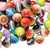 100 Laminated Acrylic 8x8mm Double Cone Striped Bead Mix with 1.8mm Hole *