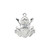 10 Silver Plated Brass single Sided 17x18mm Frog Drop Charms