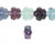 1 Strand Rainbow Fluorite Natural Gemstone 10mm Carved Flower Beads `