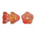 Bead, Flower, 16 Transparent Fire Opal Orange Glass 11x13mm Flower Cone Beads *