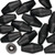 Bead, 25 Large Black Wood 24x12mm Hand-Cut Bicone Beads with 3.4-4.4mm Hole