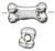 Bead, 2 Antiqued Silver Plated Pewter 3D 13x5.5mm Dog Bone Beads with 0.9-1.5mm