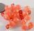 24 Vintage Red Orange Czech Fire Polish 8mm Glass Beads with Swarovski Crystals *