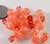 24 Vintage Red Orange Czech Fire Polish 8mm Glass Beads with Swarovski Crystals *