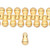 12 Metallic Gold Czech Pressed Glass 11x6mm Teardrop Beads with 1mm Hole *