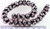 1 Strand(30) Lampwork Glass Black Pink Encased Flower 12x8mm Rondelle Beads