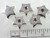 5 Silver Plated Pewter Star Beads 10mm with Swarovski Rose Crystals  *