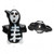 2 Lampwork Glass Black & White Double Sided 27x21mm Skeleton Halloween Beads with 1.7mm Hole *