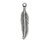 72 Antiqued Silver Plated Brass 18x4mm Feather Drop Charms *